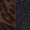 Calf suede print & sleek leather Jaguar & black 