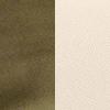 Calf suede & sleek leather Olive green & white sand 