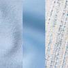 Material color thumbnail for Calf suede & sleek leather & boucle Porcelain blue & white porcelain blue